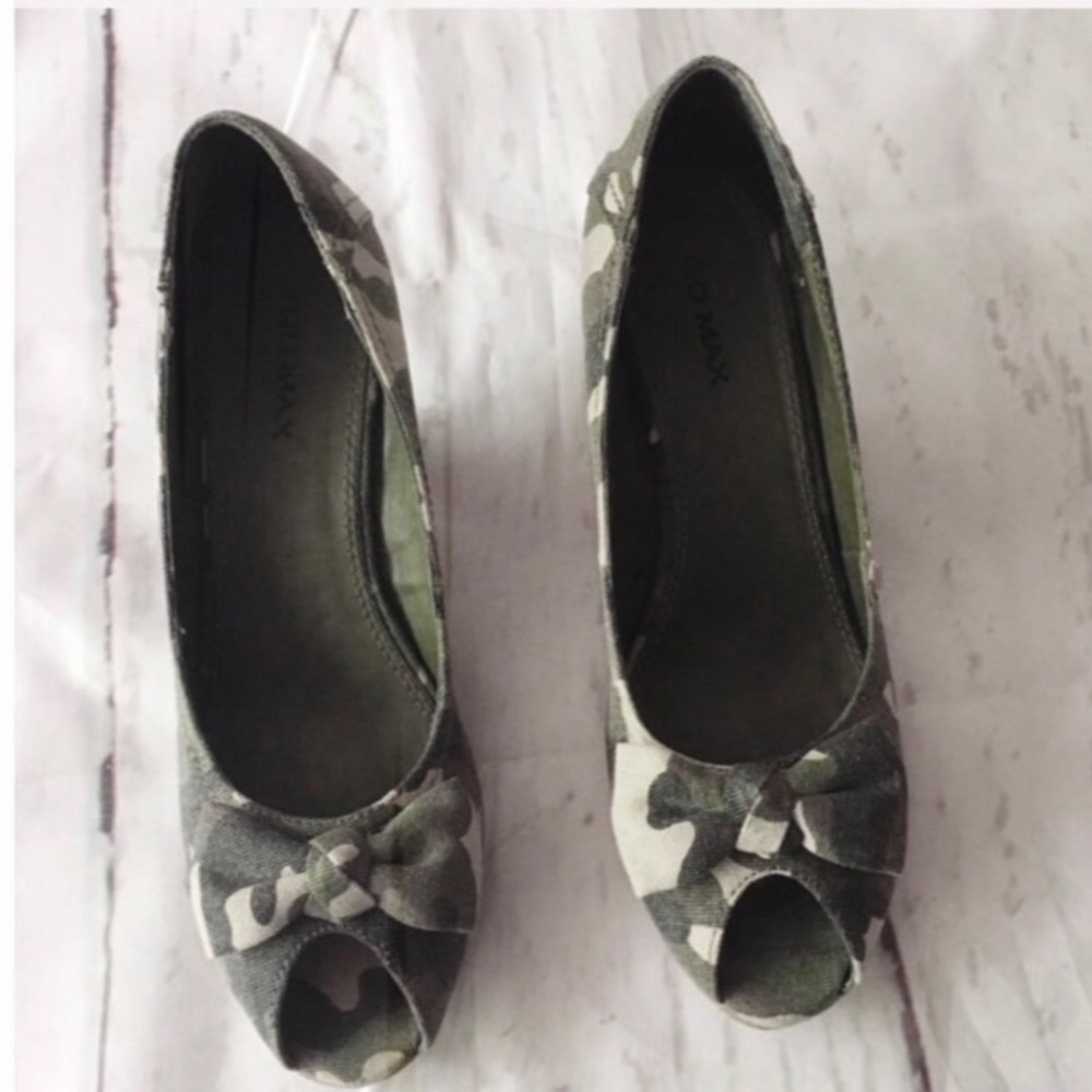 Gomax Camouflage Wedge Heels Shoes Size 7 - Picture 2 of 7